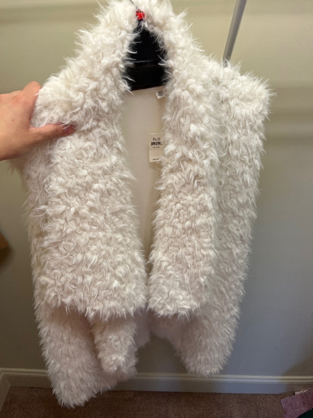 White furry vest NWT